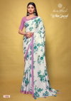 White Special Vol 03 By Kashvi Dull Moss Printed Sarees Wholesale Price In Surat
